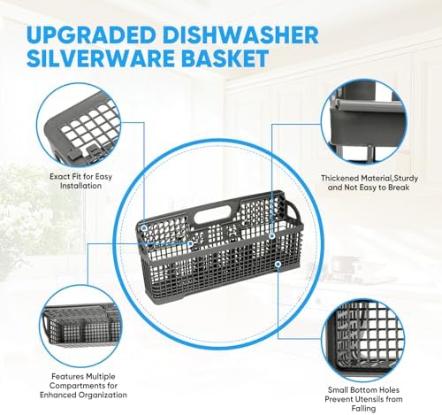 Universal Dishwasher Silverware Basket Replacement WP8562043 8531233