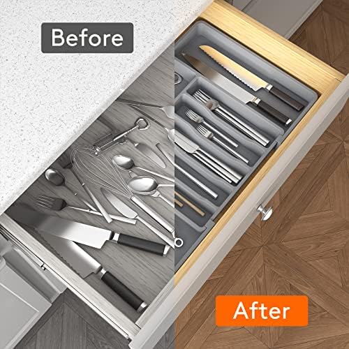 Lifewit Silverware Drawer Organizer, Expandable Utensil Tray for