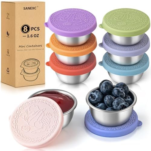 8 Pack - 1.6 Oz Small Salad Dressing Containers To Go, Sauce Cups with