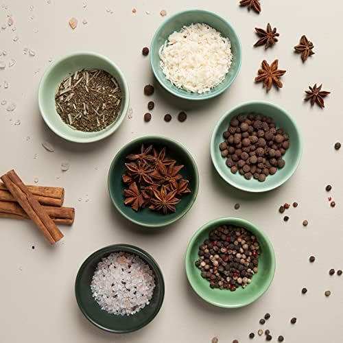 Now Designs Leaf Ceramic Pinch Bowl Set, Mini Bowls for Dipping and