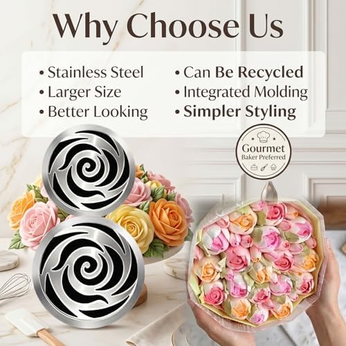 Extra Large Russian Piping Tips, 304 Frosting Tip & Reusable Cotton