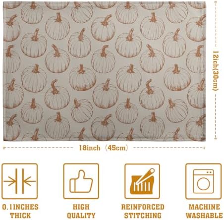 Fall Placemats Set of 4 Burnt Orange Pumpkin Place Mat Autumn