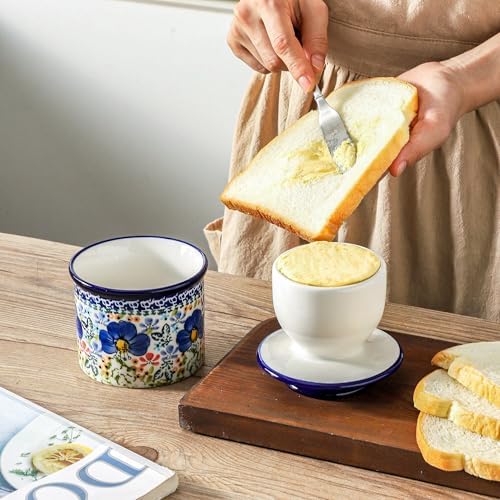 Butter Crock with Lid for Countertop, Ceramic French Butter Keeper