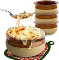 Stock Your Home 12 oz French Onion Soup Crock (4 Pack) -Two-Toned
