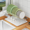 3-Tier Stainless Steel Dish Rack with Drip Tray