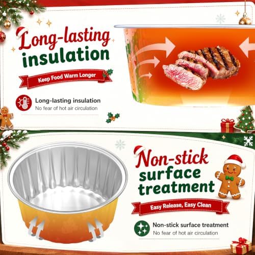 Willinglong 30 Pcs 5 oz Christmas Mini Cake Pans with Lids Spoons
