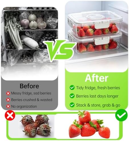 2 Pack Strawberry Containers with Handle and Mesh Screen