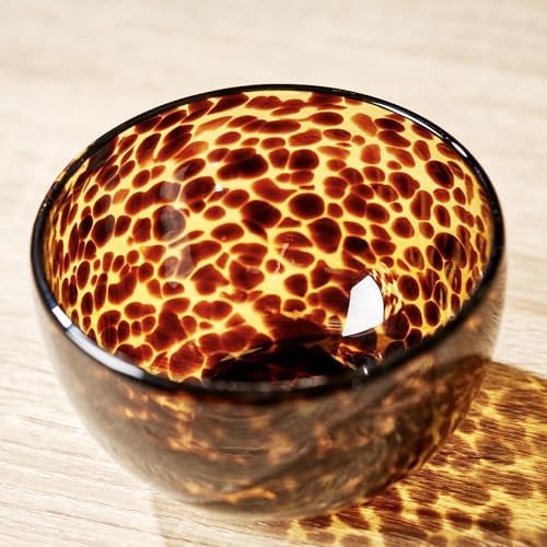 Two's Company Set of 2 Tortoise Print Tidbit Bowl, Glass, 4-inch