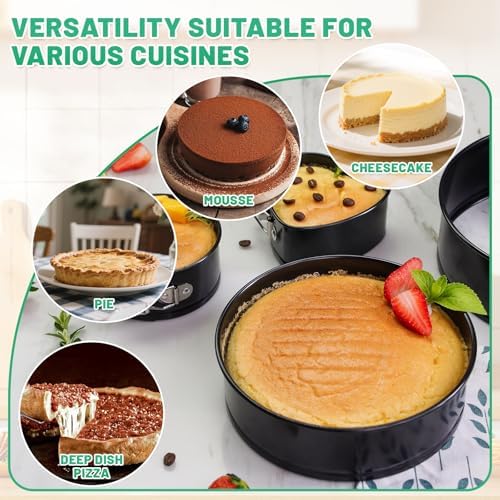 Springform Cake Pan Set,Non-Stick Springform Pans Set of 4