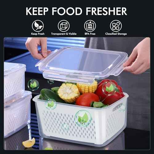 HOTEC 5-Pack Fruit Storage Container, 4.15L