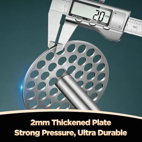 Manual Potato Masher, Stainless Steel Heavy Duty Hand Food Smasher
