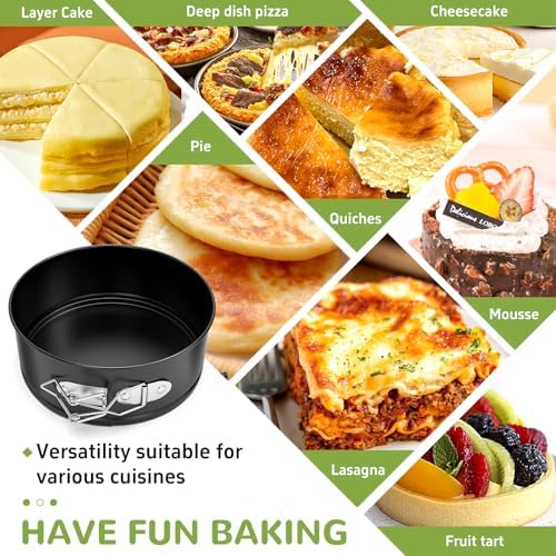 ZeroPone 4 Pack Mini Springform Pan Set for Mini Cheesecake Pizza