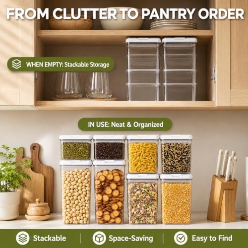16-Piece Airtight Food Storage Containers, 8 Containers and 8 Lids