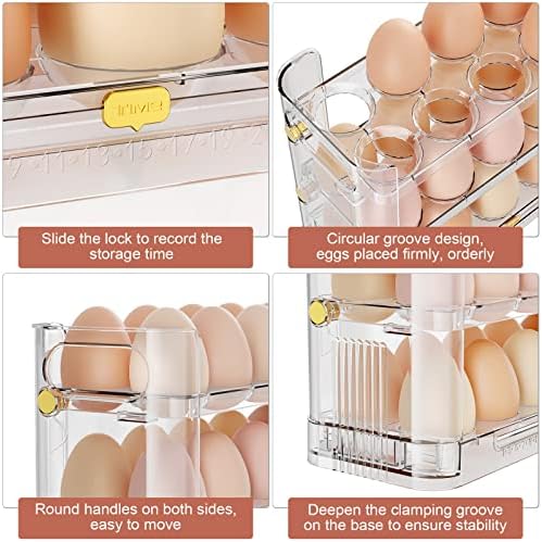 Reversible Egg Holder for Refrigerator and Countertop, 30 Eggs