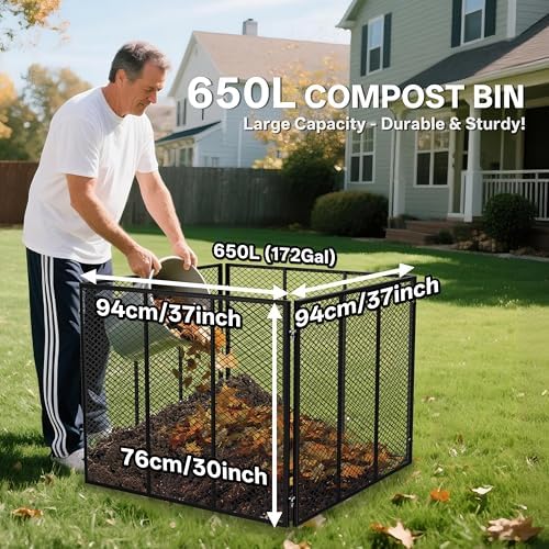 Large 172 Gallon Metal Mesh Outdoor Compost Bin