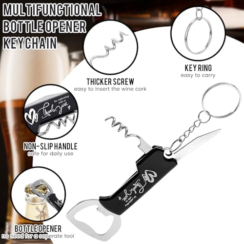 Vesici 72 Pcs /24 Set Wedding Favors Bottle Opener Keychains, Black
