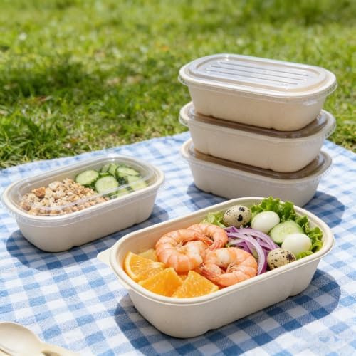 50 Pack Disposable Meal Prep Containers, 23oz Take Out Food Containers