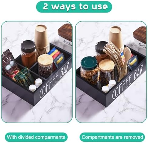 ALELION Coffee Station Organizer with Removable Dividers