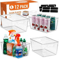 12 Pack Large Sturdy Clear Storage Bins