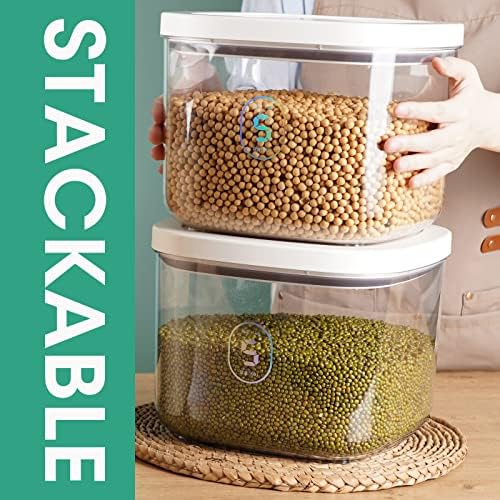 TBMAXS Airtight Rice Container 10 Lbs, Clear Plastic Food Storage