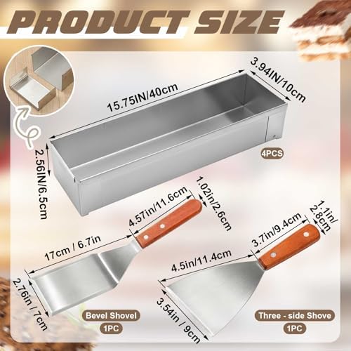 Blushtier 4 Pcs Nonstick Rectangle Tiramisu Cake Pan with Acrylic Lid