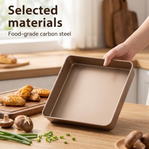 2 Pack Square Cake Pan Nonstick Cookie Sheet 11Inch Baking Toaster