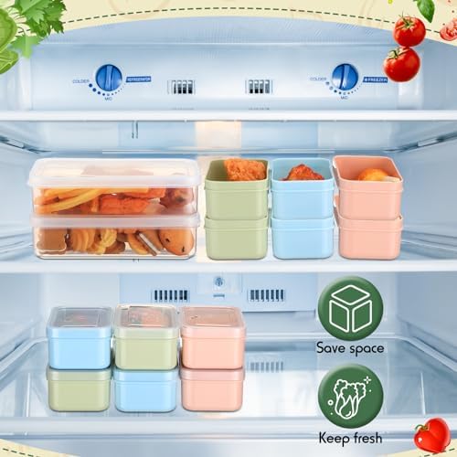 SiliFine 4 Set Snack Containers with 3 Removable Compartments Reusable
