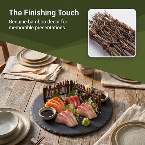 MAGICLULU Bamboo Sushi Fence, 6pcs Retro Japanese Sashimi Decoration