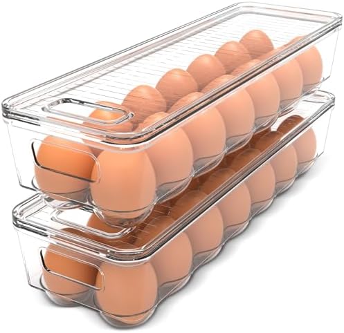 Utopia Home Egg Holder for Fridge, 2 Pack, Clear