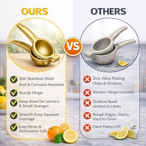 Gold 304 Stainless Steel Lemon Squeezer