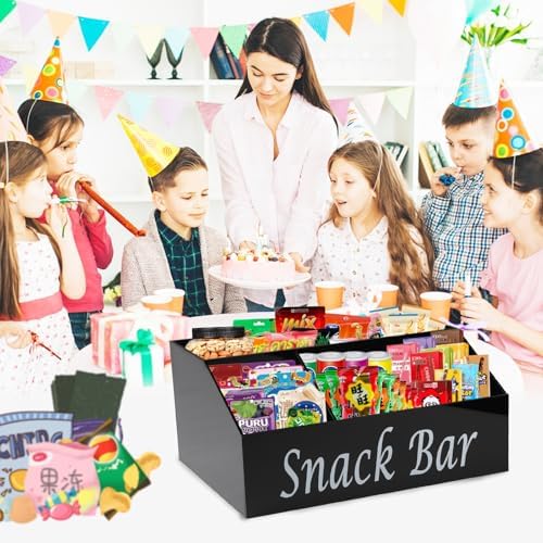 Snack Organizer for Countertop - Acrylic Storage Container With 4