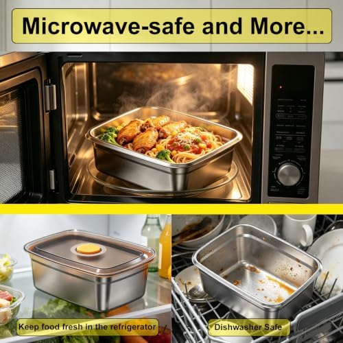Cordless Heated Lunch Box for Men, 5-Side Self-Heating