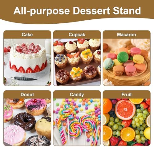 YestBuy Gold Cake Stand Set, 5 Pcs Metal Round Cupcak Stand Cookies