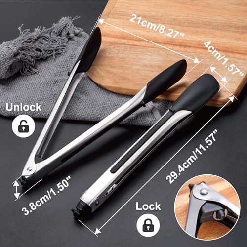 Silicone Kitchen Tongs, 11.5 Inch Set of 2
