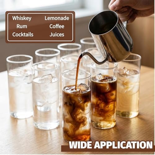 Water Glasses Set of 12, Thin Highball Glasses, 17 Oz Tall Drinking