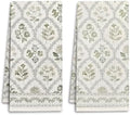 Boho Botanical Floral Kitchen Towels, Farmhouse Cottagecore Dish Tea
