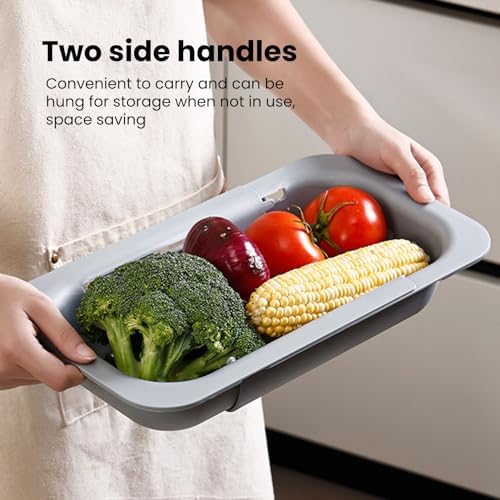YOXIER Expandable Drain Basket Retractable Colander Retractable Drain