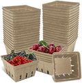 FMOACEN 30 Pcs Natural Pulp Fiber Berry Basket, 1 Pint Molded Berry