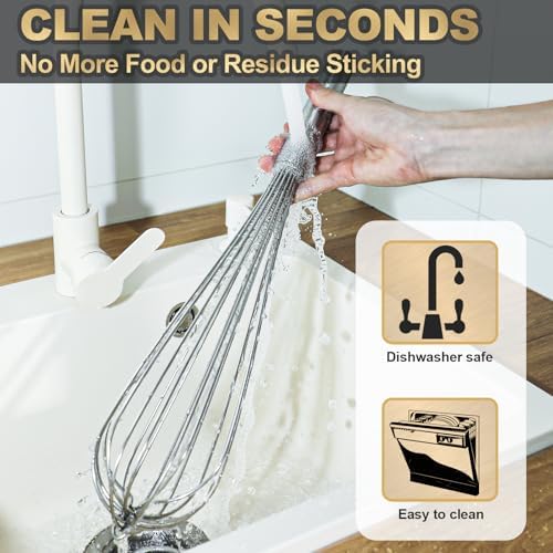 Webake 17 Inch & 14 Inch Commercial Whisk Set of 2, 304 Stainless