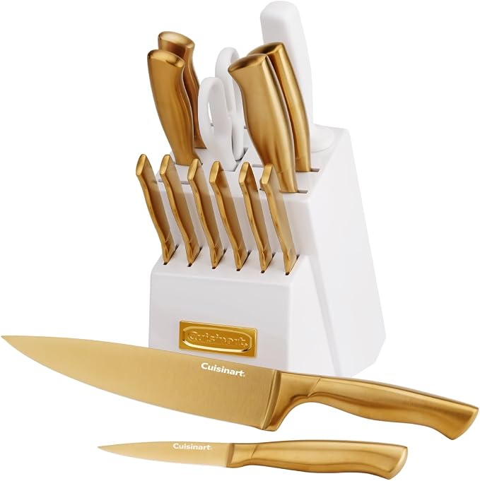 Cuisinart Professional Block Knife Set, Lightweight, Stainless Steel, Durable & by Cuisinart