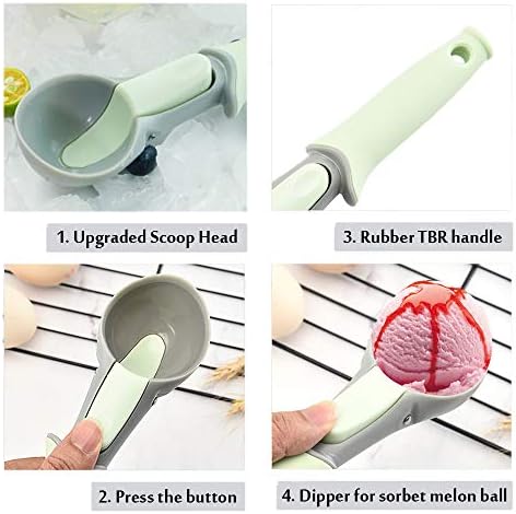 Ice Cream Scoop with Easy Trigger,Plastic Cookie Scoops for