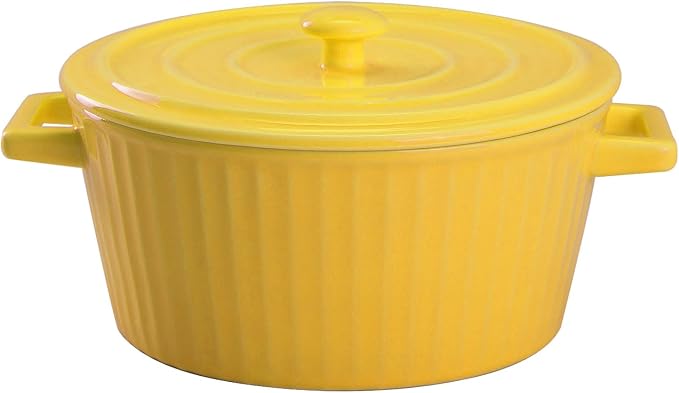 WHJY Yellow Colorful Ceramic Casserole Dish by WHJY