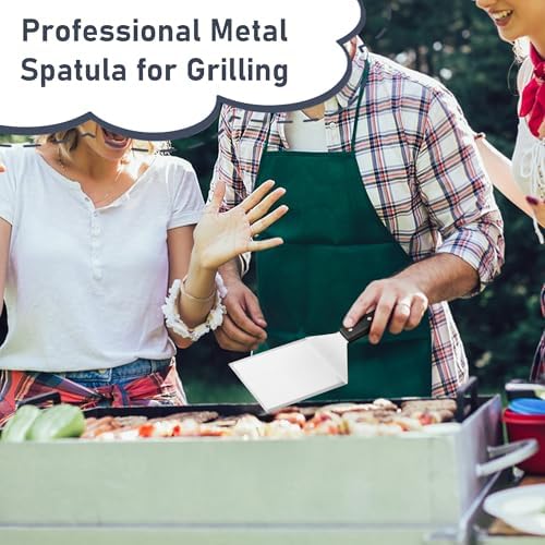 HaSteeL Metal Spatula Set, Large Griddle Spatula Tools for Flat Top