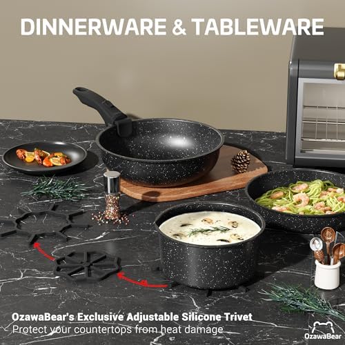 23 Pcs Pots and Pans Set Non Stick, Detachable Handle Cookware