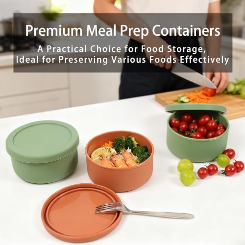 24 fl oz Silicone Airtight Lunch Bowl with Lid, Food Container