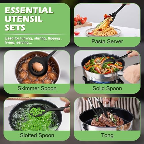 Homikit 15pcs Silicone Cooking Utensil Set with Holder