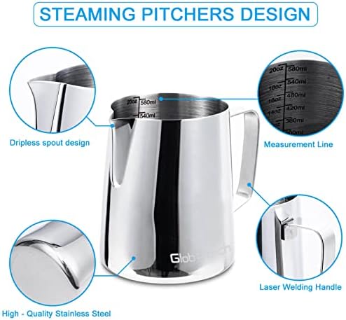 Stainless Steel Milk Frother Cup - Espresso Steaming Pitchers Coffee