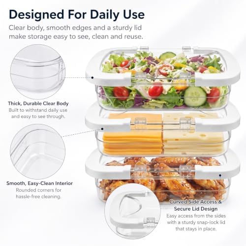 3 Pack Deli Meat Container for Fridge, Stackable Refrigerator