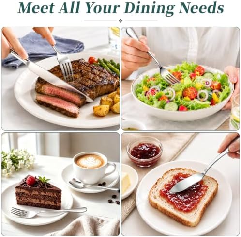 45-Piece Silverware Set with Organizer, Stainless Steel Flatware Set