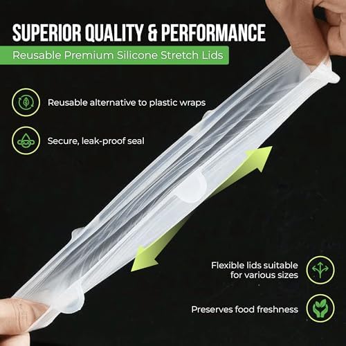 Reusable Silicone Stretch Lids, 7 Pack Food Covers